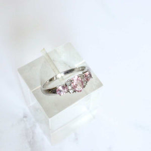 white gold pink sapphires and diamonds ring - Carathea jewellers