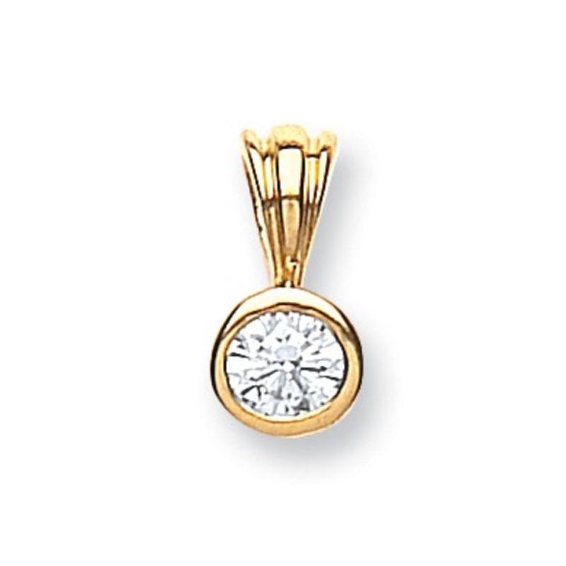 18ct Gold 0.15ct Diamond Solitaire Pendant Jewellery Hanron