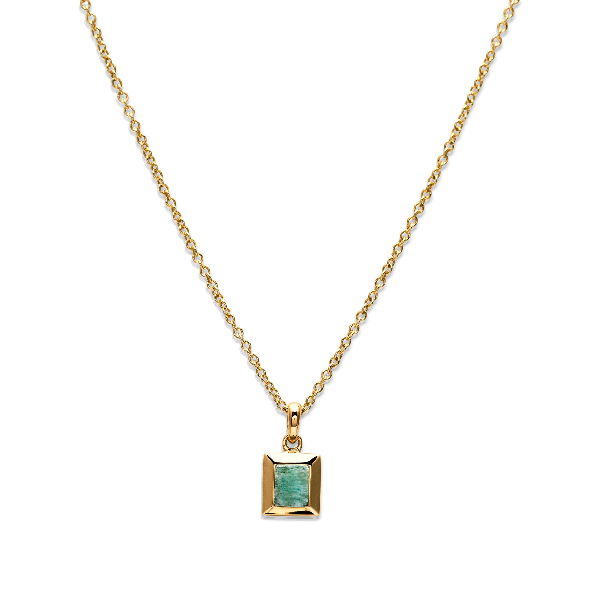 Gold Vermeil Amazonite Oblong Pendant Necklaces & Pendants Unique 