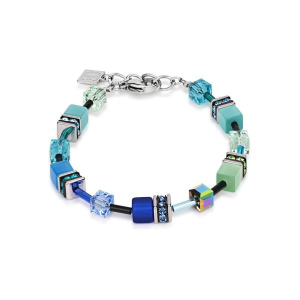 Coeur de Lion Geo Cube Blue and Green Bracelet 2838/30-0705 Jewellery Coeur de Lion 
