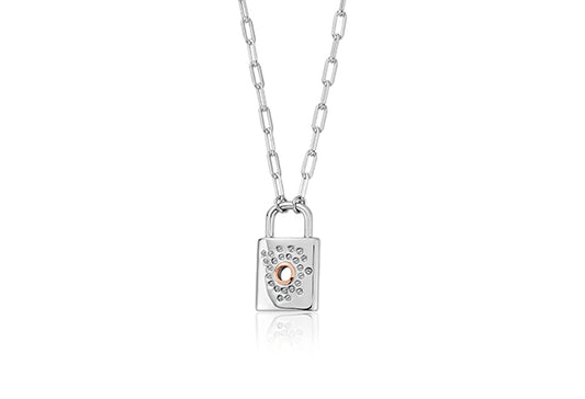 Clogau Sparkle White Topaz Padlock Necklace 3SCRS0292