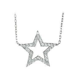 Cubic Zirconia Open Star Silver Necklace Jewellery C L Edwards 