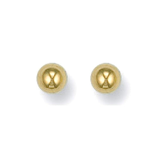 9ct Yellow Gold 4 mm Ball Studs Jewellery Hanron 