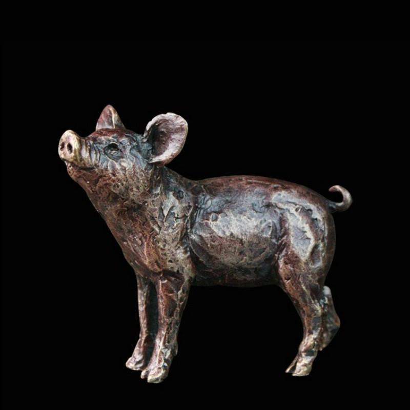 Solid Bronze Pig Sculpture Giftware Richard Cooper & Co