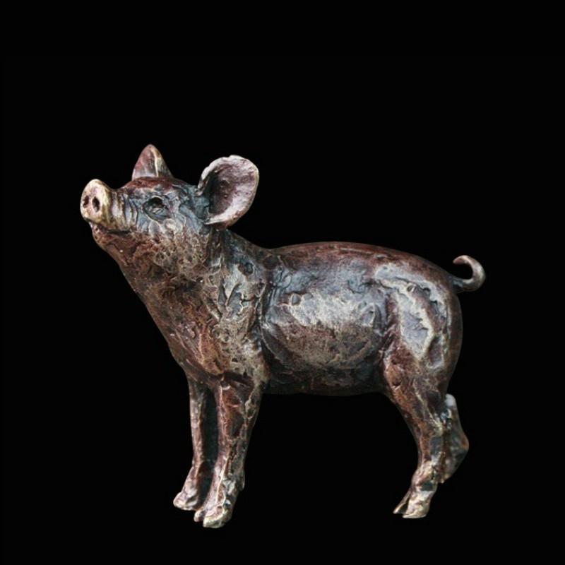 Solid Bronze Pig Sculpture Giftware Richard Cooper & Co 