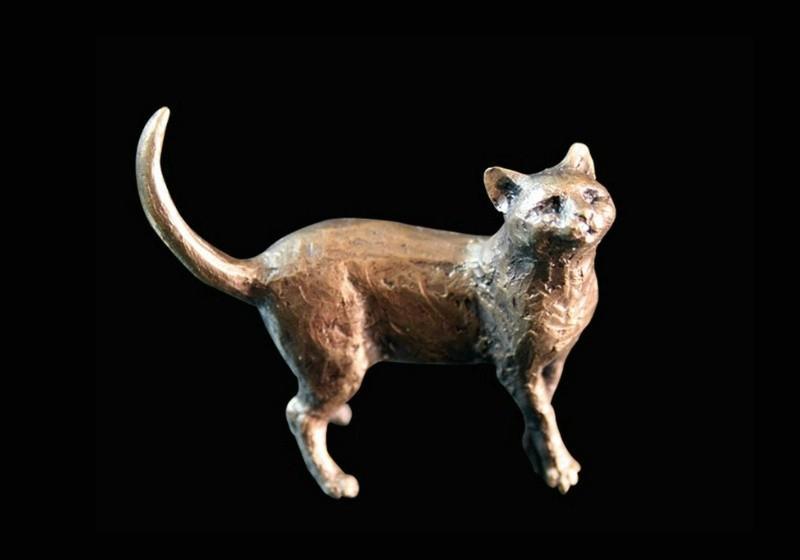 Bronze Cat Standing Sculpture Giftware Richard Cooper & Co 