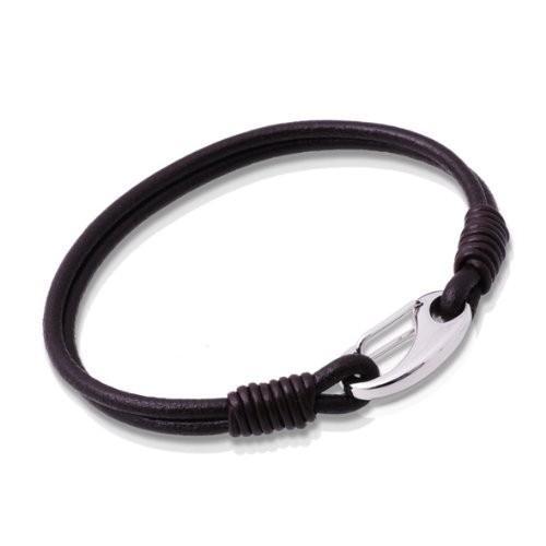 Men's Double-Stranded Dark Brown Leather Bracelet Bracelets Unique 
