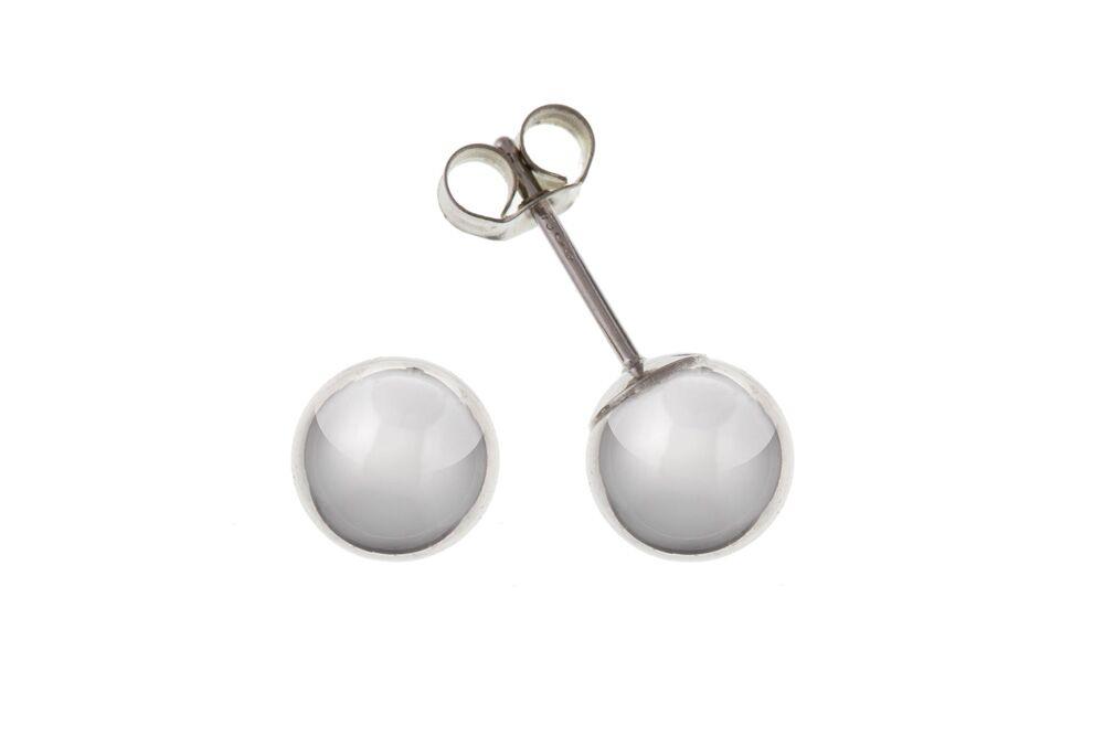 9ct White Gold Ball Stud Earrings Jewellery Ian Dunford