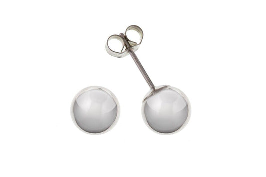 9ct White Gold Ball Stud Earrings Jewellery Ian Dunford 