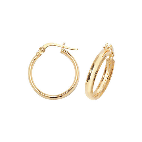 9CT 15MM HOOP EARRING Earrings Treasure House Limited