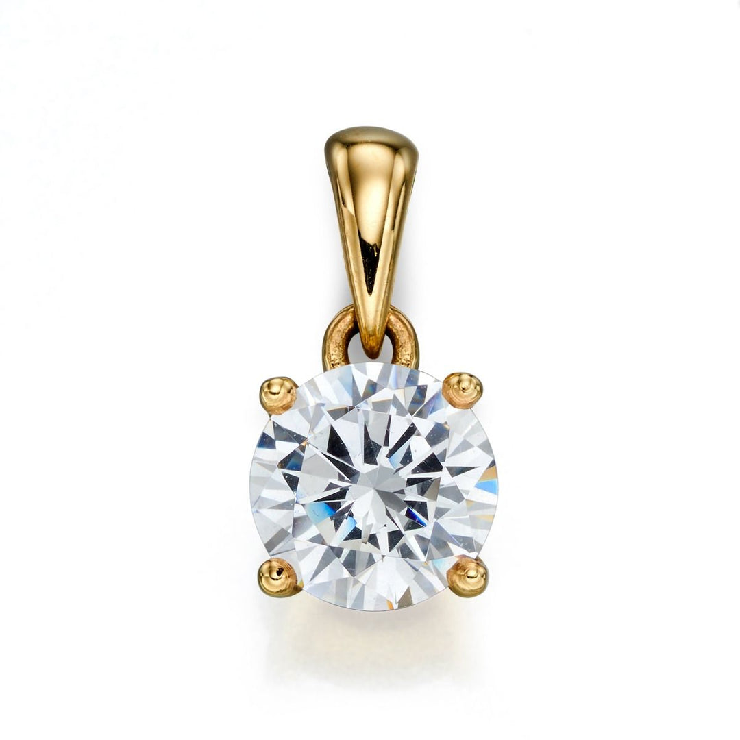 Gold April Birthstone Pendant - Cubic Zirconia Jewellery Gecko