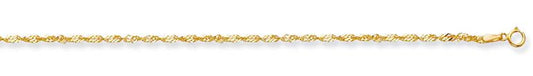 9ct Gold Twist Anklet Chain Jewellery Carathea