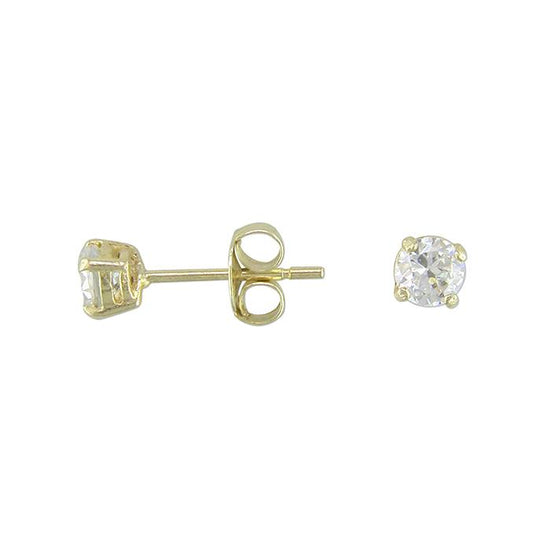 9ct Gold 3mm CZ Stud Earrings 