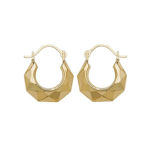 Gold creole earrings.
