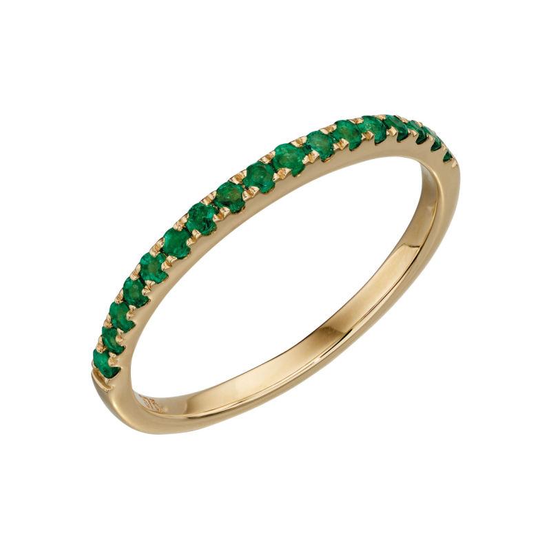 9ct Gold Emerald Half Eternity Ring Jewellery Gecko L 1/2