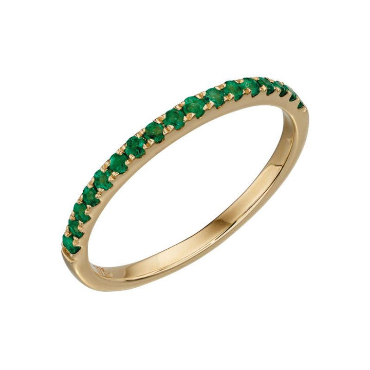 9ct Gold Emerald Half Eternity Ring Jewellery Gecko L 1/2