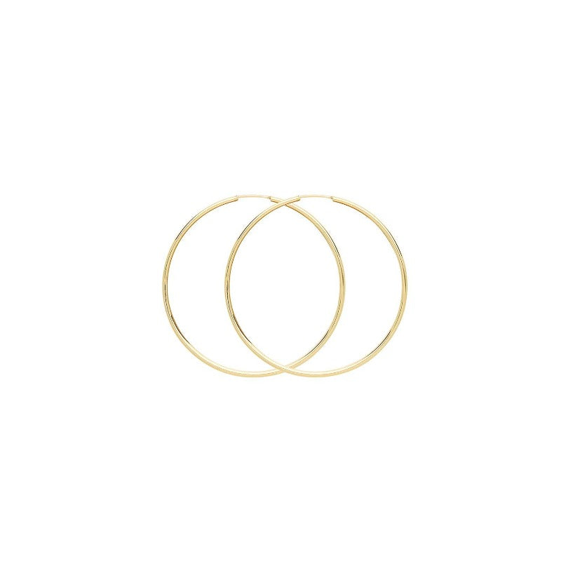 9ct Gold 35 mm Hoop Earrings Jewellery Treasure House Limited 