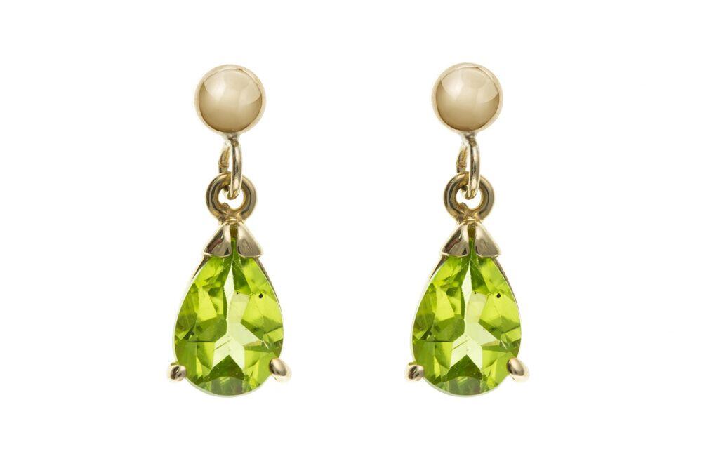 9ct Gold Teardrop Peridot Drop Earrings Jewellery Ian Dunford 