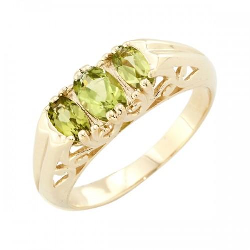 9ct Yellow Gold Peridot Trilogy Ring Jewellery Expressions K 