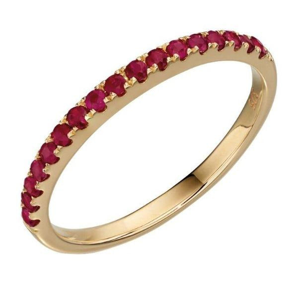 9ct Gold Ruby Half Eternity Ring Jewellery Gecko L 1/2