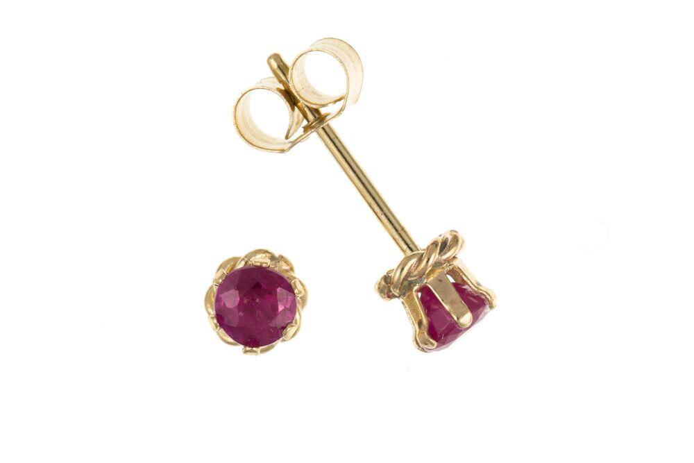 9ct Gold Ruby Stud Earrings Jewellery Ian Dunford