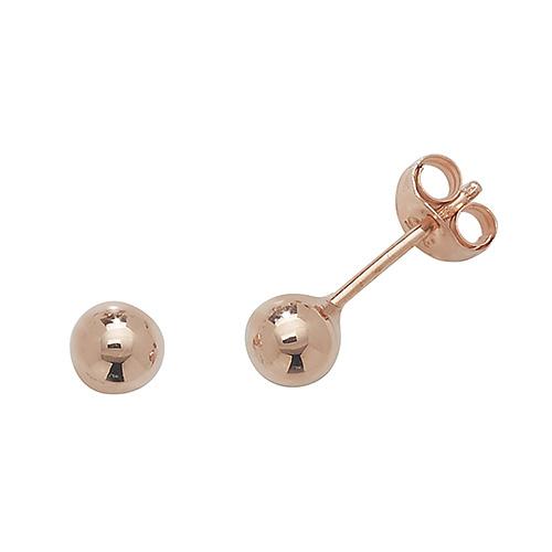 9ct Rose Gold Ball Stud Earrings Jewellery Carathea 