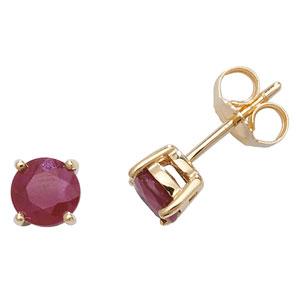 9ct Gold Ruby Stud Earrings Jewellery Treasure House Limited