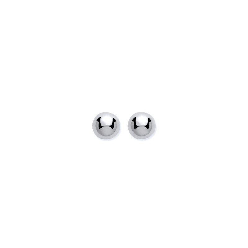 9ct White Gold Ball Studs Jewellery Hanron