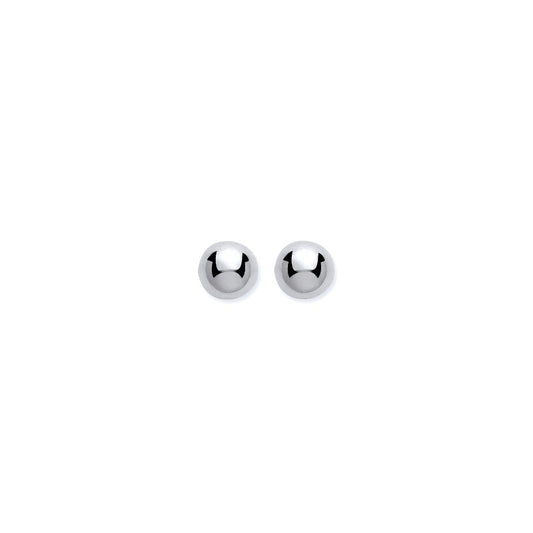 9ct White Gold Ball Studs Jewellery Hanron 