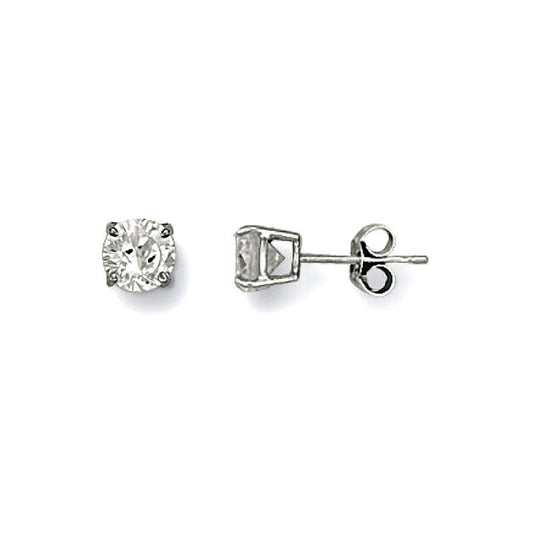 9ct White Gold Cubic Zirconia Earrings Jewellery Carathea 