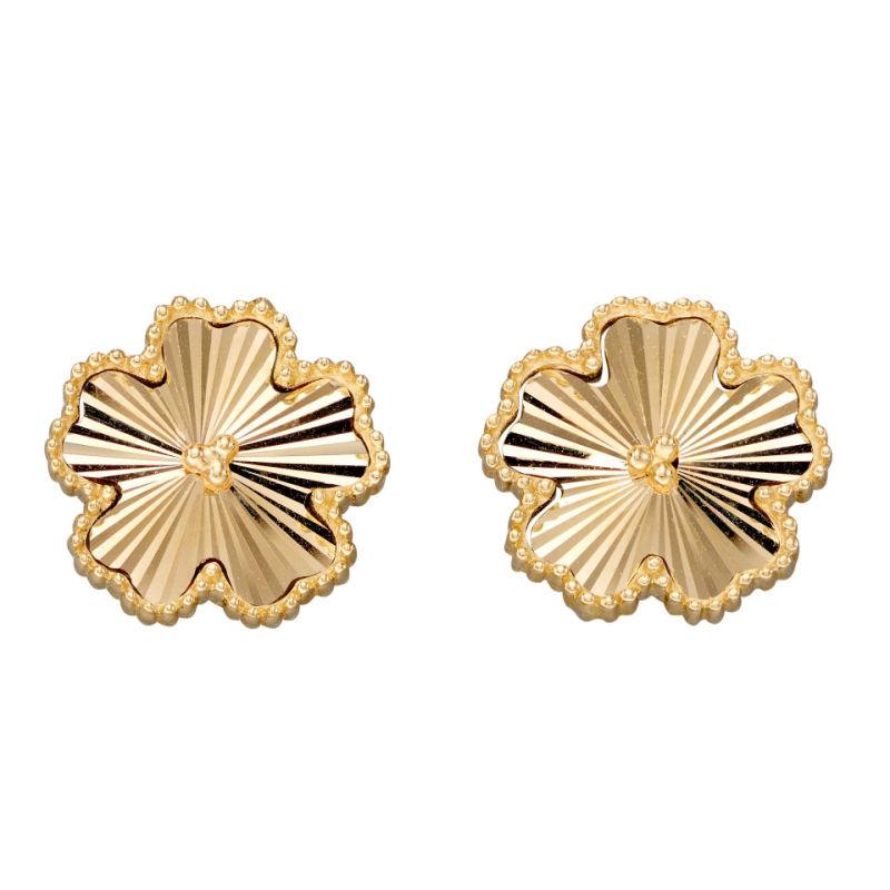 9ct Gold Flower Stud Earrings Jewellery Gecko