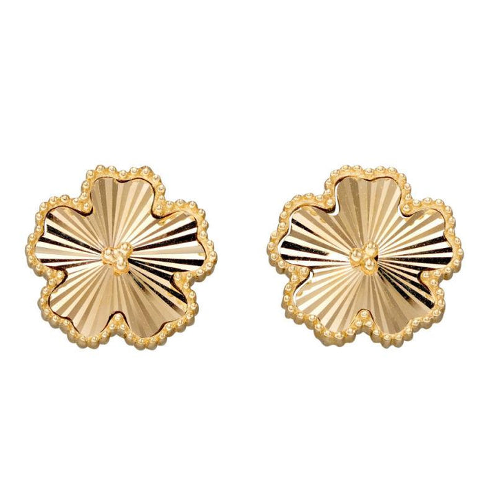 9ct Gold Flower Stud Earrings Jewellery Gecko