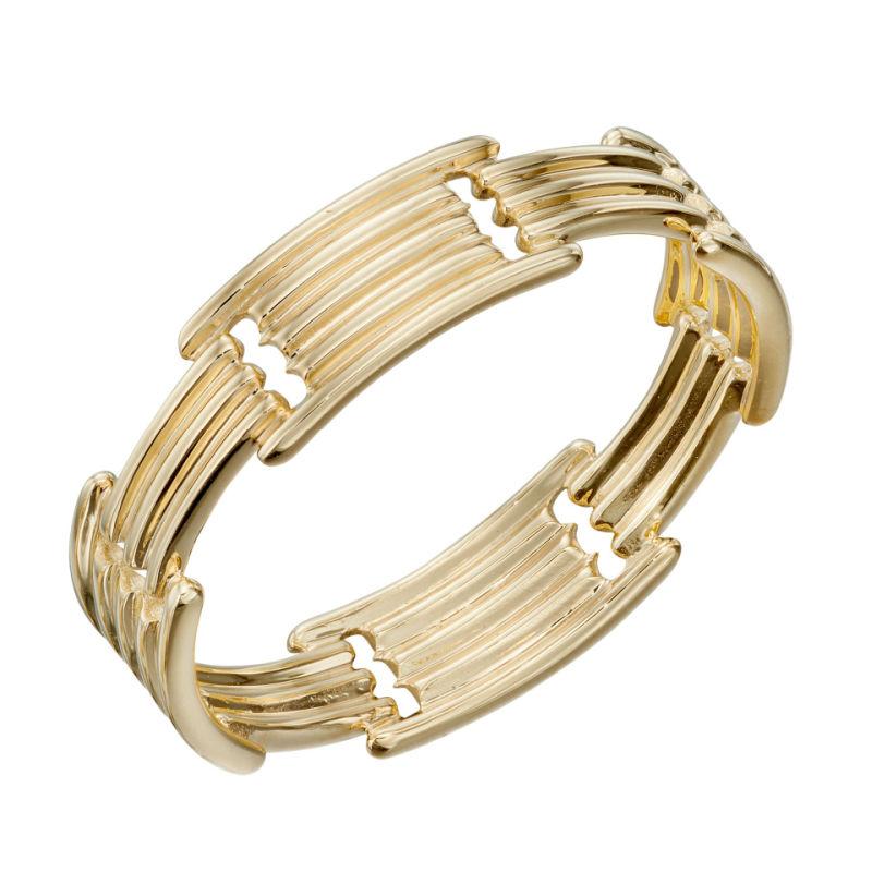 9ct Gold Long Bar Ring Jewellery Gecko M (52) 