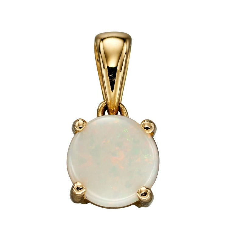Gold October Birthstone Pendant - Opal Jewellery Carathea