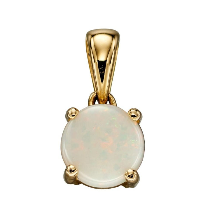 Gold October Birthstone Pendant - Opal Jewellery Carathea