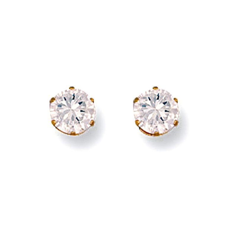 Gold CZ Stud Earrings 5 mm Jewellery Hanron