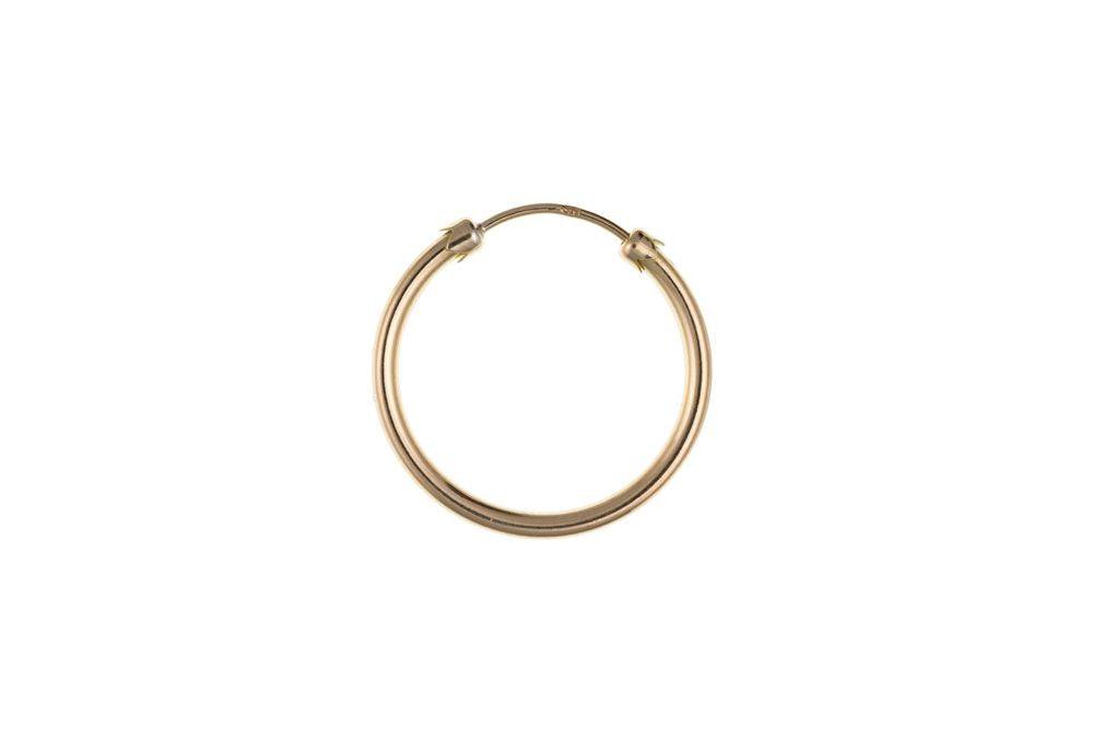 Men's Heavyweight Gold Single Hoop Earring 14mm Men's Earrings Ian Dunford