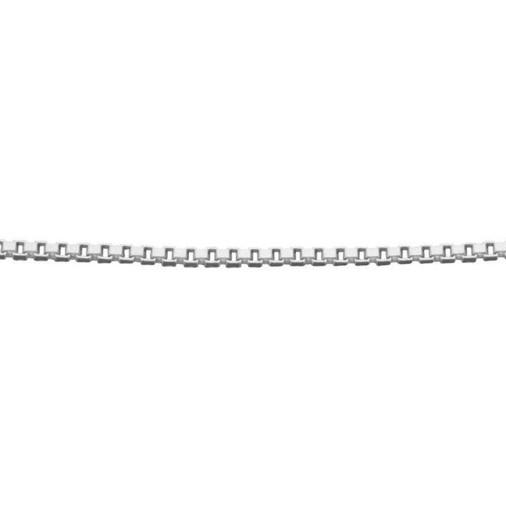 9 ct White Gold Adjustable Venetian Box Chain - Pendant Perfect