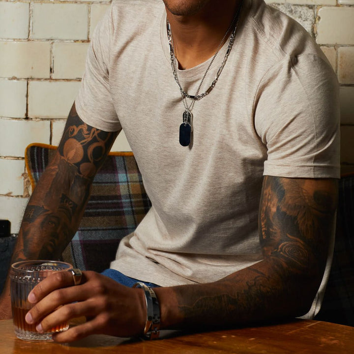 Men's Stainless Steel Bar Link Chain Necklace