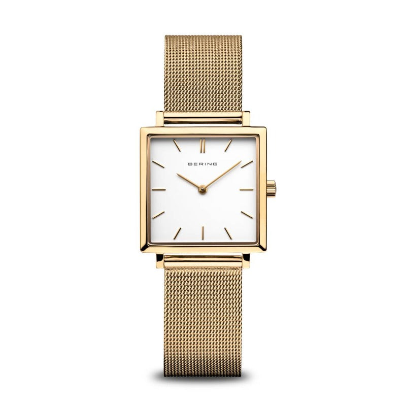 Bering Ladies Watch Gold Square Dial Watches Bering 