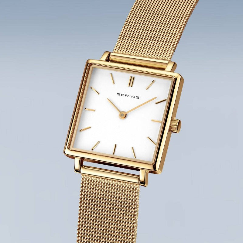 Bering Ladies Watch Gold Square Dial Watches Bering