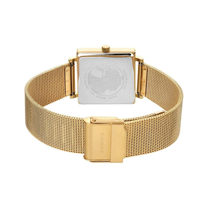 Bering Ladies Watch Gold Square Dial Watches Bering