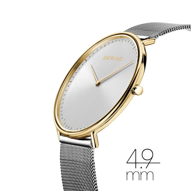 Ladies Bering Two-Tone Ultra-Slim Watch Milanese Strap 15739-010 Watches Bering