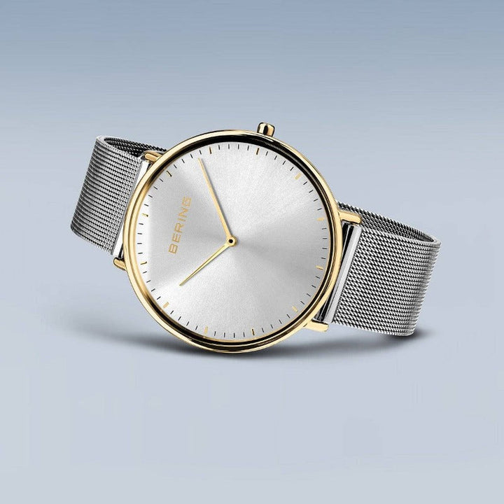 Ladies Bering Two-Tone Ultra-Slim Watch Milanese Strap 15739-010 Watches Bering