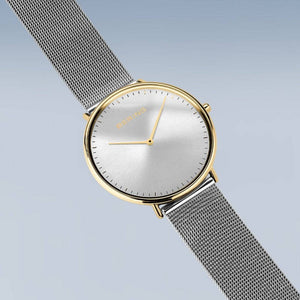 Ladies Bering Two-Tone Ultra-Slim Watch Milanese Strap 15739-010 Watches Bering 