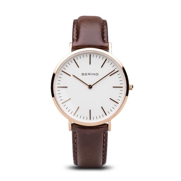 Bering Watch with Rose Gold Case and Brown Strap 13738-564 Watches Bering 