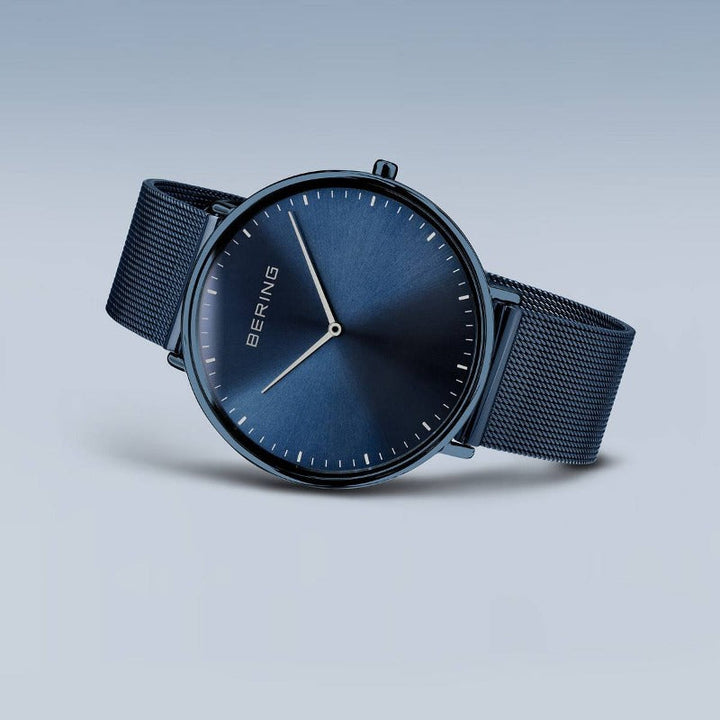 Ladies Bering Ultra-Slim Watch in Blue with Milanese Strap 15739-397 Watches Bering