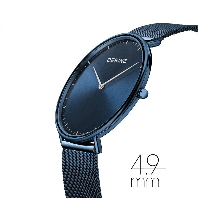 Ladies Bering Ultra-Slim Watch in Blue with Milanese Strap 15739-397 Watches Bering 