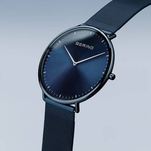 Ladies Bering Ultra-Slim Watch in Blue with Milanese Strap 15739-397 Watches Bering 