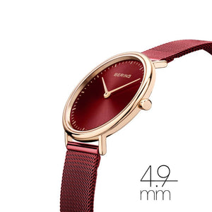 Ladies Bering Watch Red and Rose Gold with Milanese Strap 15729-363 Bering 